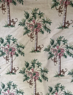 Pat Freund for P Kaufmann MONKEY PALM TREE Print Decorator Fabric, By the Yard - Image 1 of 4