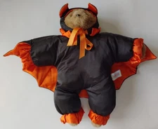 Halloween Vampire Cape Bat Bear 14" Plush Stuffed Animal Vtg Heartline 1987