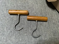 Wooden Handle Boot Pulls Durable Pair of Boot Hooks for Effortless Boot Pull