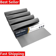 4 Pack of Multi-Functional Oven Liners - 17x25, Reusable, PFOA Free Silver Mats