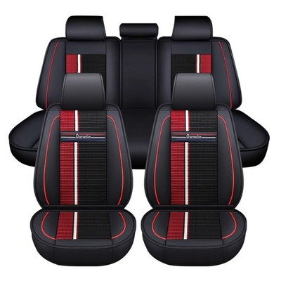 Universal luxury car seat covers suitable for most car ice silk black/Red 1set