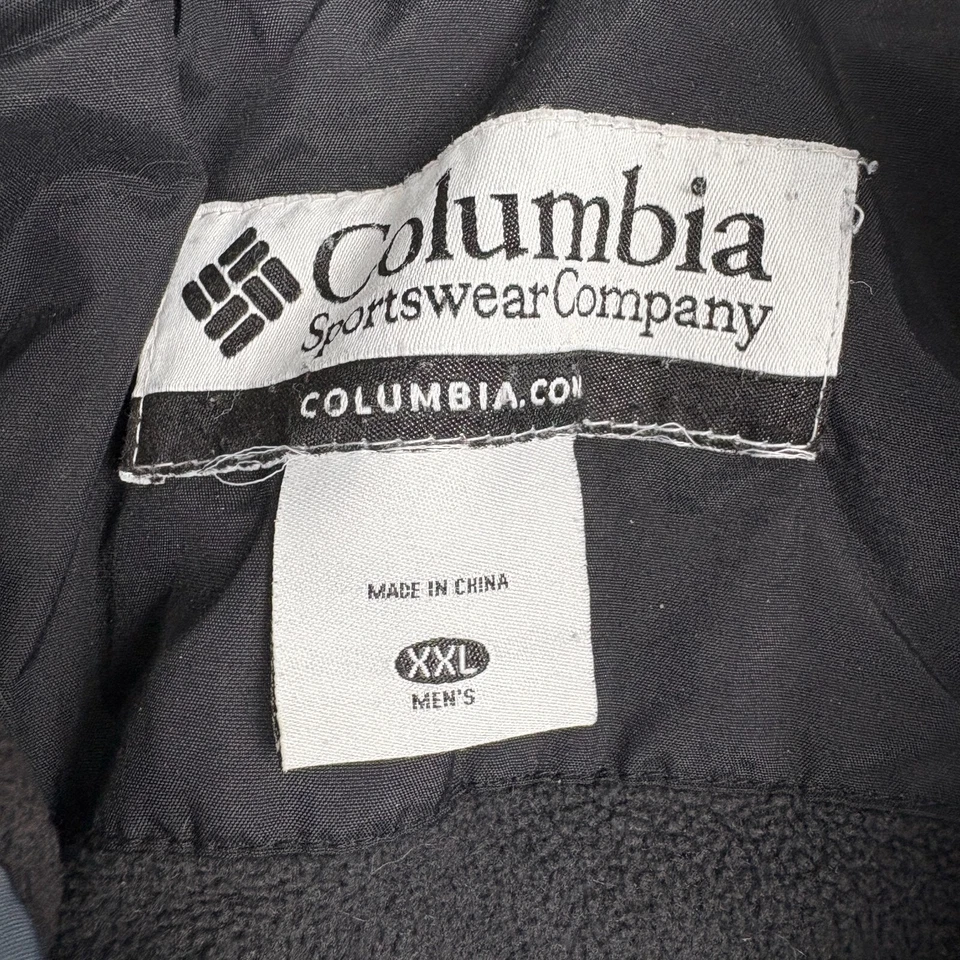 Jaqueta de esqui masculina Columbia XXL cinza preto branco zíper completo impermeável casaco de inverno - Imagem 3 de 4