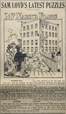 1907 Chicago Newspaper Page - Rare Sam Loyd Puzzle, McNally's Flats