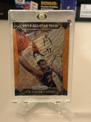 2015-16 Panini Prizm #367 TIM DUNCAN All-Star Team ORANGE WAVE PRIZM Spurs HOf