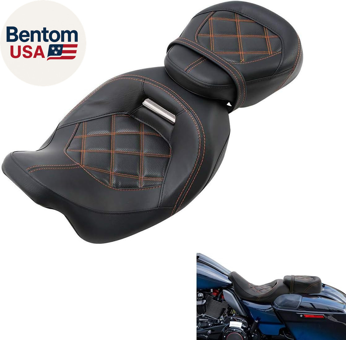 Low-Profile Driver Passenger Two up Seat Fit for Harley CVO 