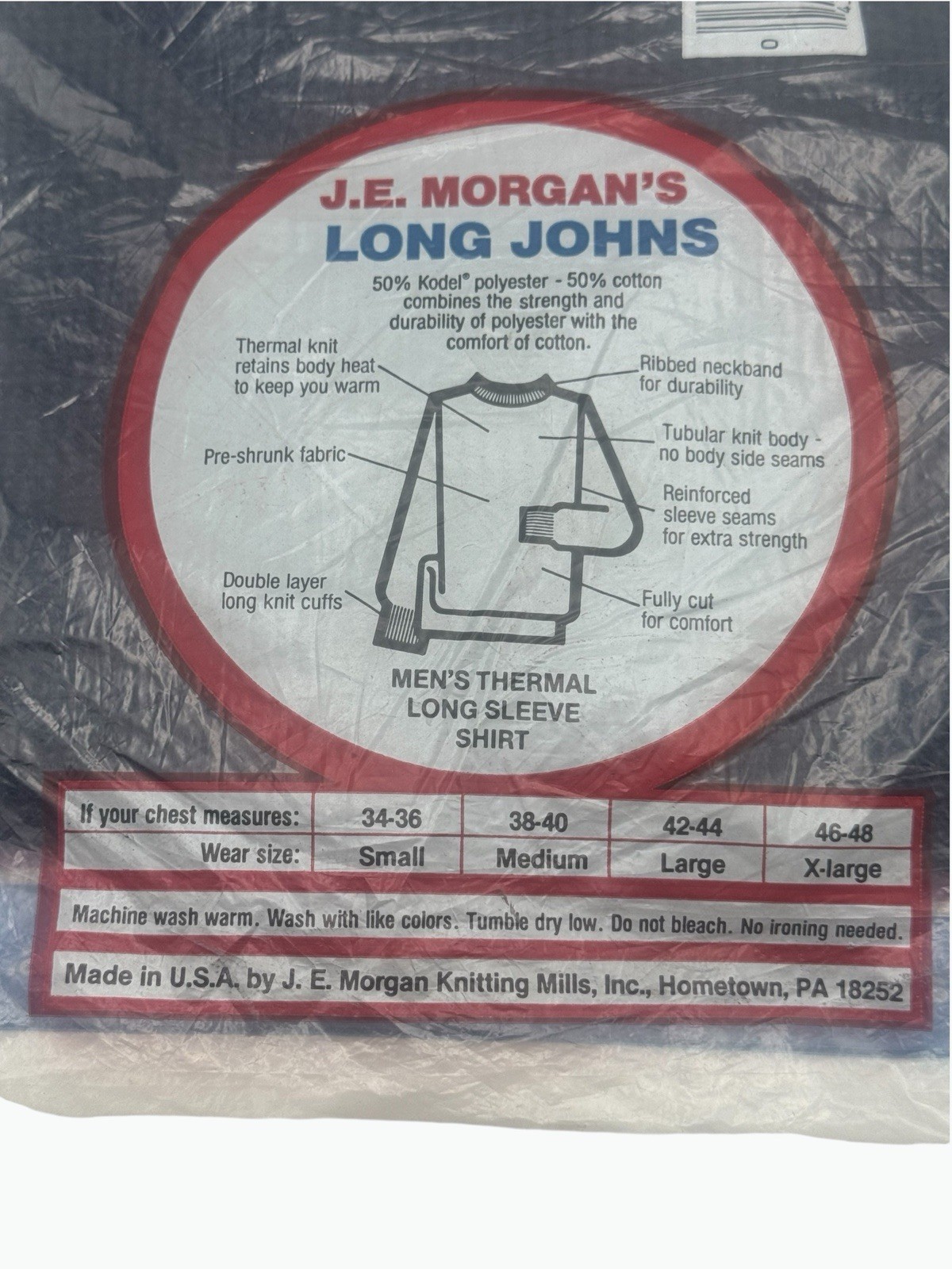 Vintage J.E. Morgan Long Johns Thermal Shirt Small 34… - Gem