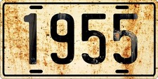 Dodge Ford Or Chevrolet Antique Vehicle 1955 Weathered License Plate Dodge Ford Or Chevrolet Antique Vehicle 1955 Weathered License Plate