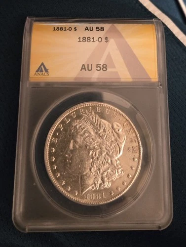 1881-O Morgan Silver Dollar AU 58 ANACS 90% Silver Coin