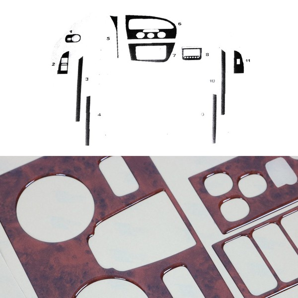 Innenraum Dekor Cockpit FüR Seat Leon 2005-2012 Manuel Wurzelholz Optik 11Tlg-image