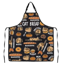 Cat Bread Apron with Pocket Baking Lover Baker Kitchen Gift Bread Lover Merch