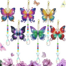 6 Pcs Butterfly Diamond Art Kits for Adults Beginner DIY Diamond Art Suncatchers