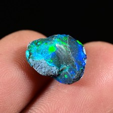 2.2Ct Black Ethiopian Opal Rough, Jewelry Grade Welo Opal Rough, Multi Fire Opal