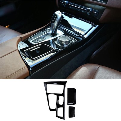 For BMW 5 Series 2011-2017 Bright Black Central Console Gear Shift Cover Trim 3X