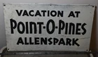 Vintage POINT-O-PINES Allenspark Colorado Resort Vacation TIN SIGN Hand Painted