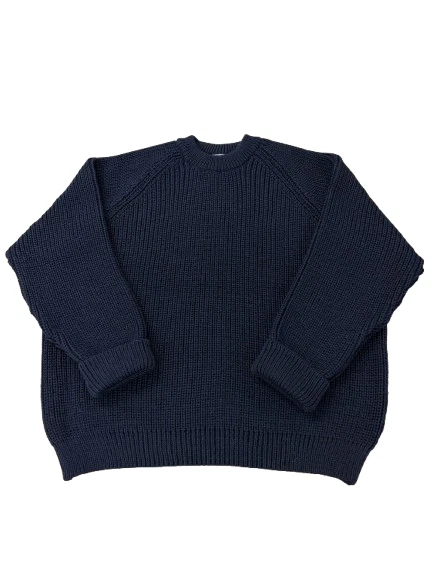 Sample Sale - Oversized Fisherman Rib Boyfriend Sweater 100% British Wool