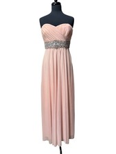 My Michelle Strapless Light Pink Formal Dress Sz 11 Beaded Waist Prom Bridesmaid