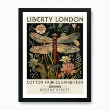 Liberty London Cotton Fabrics Exhib Framed Wall Art Poster Canvas Print Picture