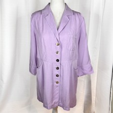 Soft Surroundings Lavender Tencel Lyocell Long Jacket Blazer Relaxed Fit M