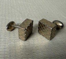 VINTAGE SWANK CUBE STYLE SILVER/GOLD CUFF LINKS - CLASSIC