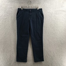 Tommy Hilfiger Chino Pants Womens 12 Blue Cotton Blend Mid Rise Flat Front Zip