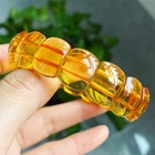16.5*6mm Natural Yellow Citrine Quartz Crystal Beads Bracelet AAA
