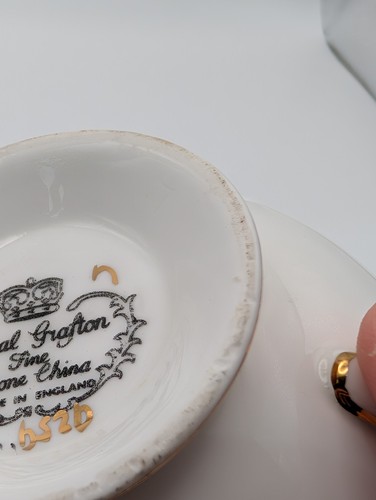 Royal Grafton Black And Gold Tea cup And Saucer With Floral Pattern - Picture 17 of 19