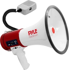 Pyle Megaphone 50-Watt Siren Bullhorn - Speaker Large, Multi-Color 