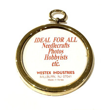 VTG Westex Cross Stitch Ornament Frame Round 5202 Gold Tone Korea 2 in Craft NOS