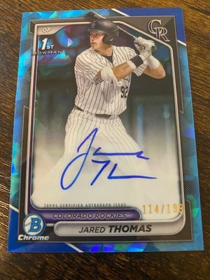 2024 Bowman Sapphire Chrome 1st Auto - Jared Thomas - 114/199 