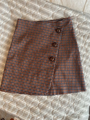 Urban Outfitters Skirt Womens XS Tweed Mini Wrap Houndstooth Y2K Free Top!
