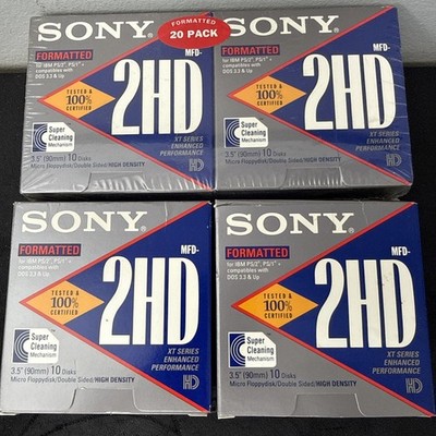 New 40 Pcs SONY 3.5'' Micro Floppy Disk 2MB Double Sided IBM MFD-2HD