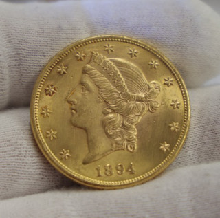 1894 US $20 Liberty Double Eagle Unc Details (Cleaned)