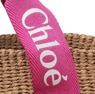 24PF new/Chloe x Mifukoスモールバケットバッグ Bag Pink Chloe x Mifuko Basket Bag Brown Pink Medium Handmade Style