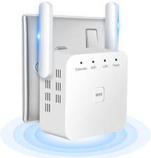Wifi Extender Booster with Ethernet Port - Plug-In Wifi Booster - Wifi Internet 
