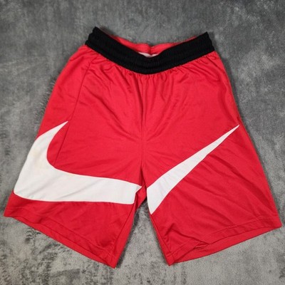 Nike NSW Dri-FIT Men's Medium Red White Big Swoosh Basketball Shorts BV9385-657