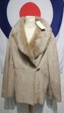 Bnwt Womens Rocha John Rocha Faux Suede/fur Shearling Jacket Aviator Uk22 (h6)