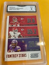 PATRICK MAHOMES II ROBINSON COOK 2020 SCORE FANTASY STARS # PDD GRADED 9 L@@@K