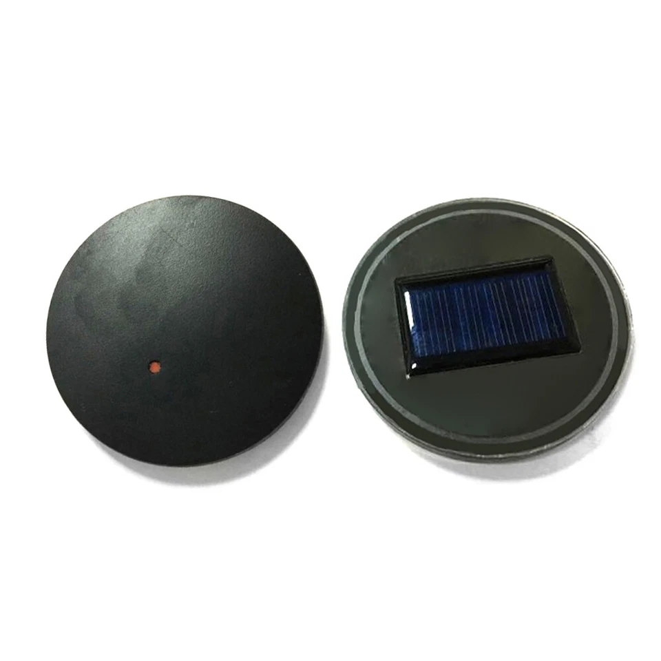 2pcs LED Solar Cup Pad Car Lights Cover Interior Decoration Lamp Accessories - Image 3 of 4