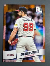 2024 Big League Base Uncommon Electric Orange Foil # 205 Spencer Strider