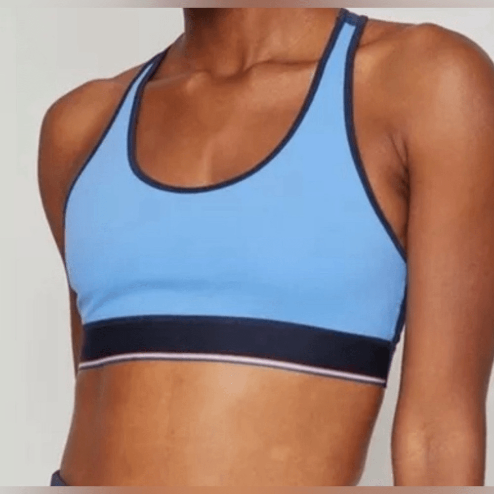 NWT FourLaps Women’s Circuit Sports Bra Cornflower/Navy - Size Small