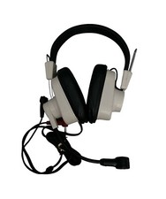 Eiki Headphones w/ Microphone VTG 707849 Japan White Rare