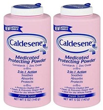 Caldesene Medicated Body Powder Pack of 2 Talc Free Zinc Oxide 5 Ounce
