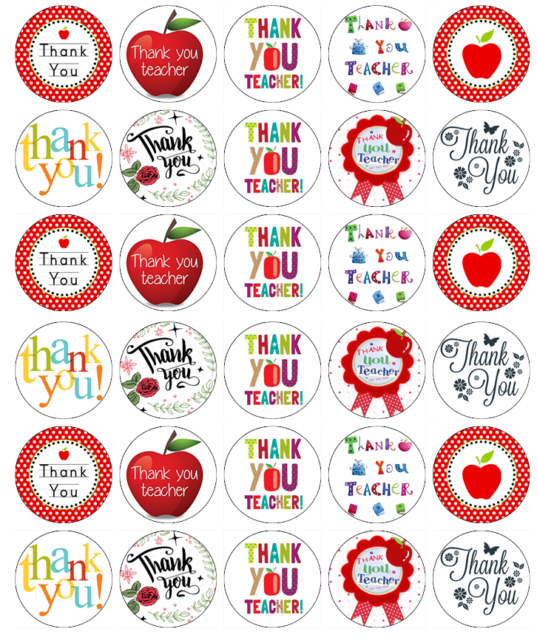 Thank You Teacher x 30 Cupcake Toppers Edible Wafer Paper Fairy Cake