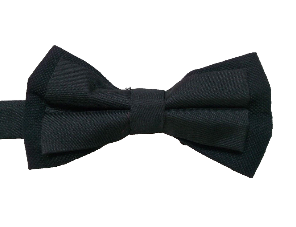 Men's Pre-Tied Cotton Floral Bow Tie - Adjustable Black & Blue - UK Made