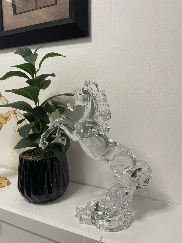 Acrílico Caballo Figura Vidrio Colección Decoración Hogar Estatua Foto 3 de 4