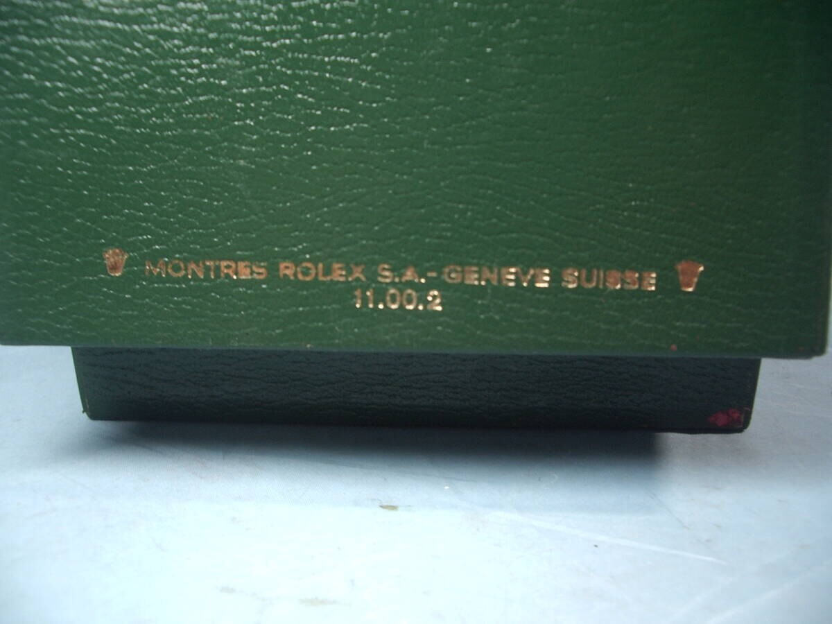 VINTAGE GENUINE ROLEX Green watch box case wood leather 11.00.2 250429003yA