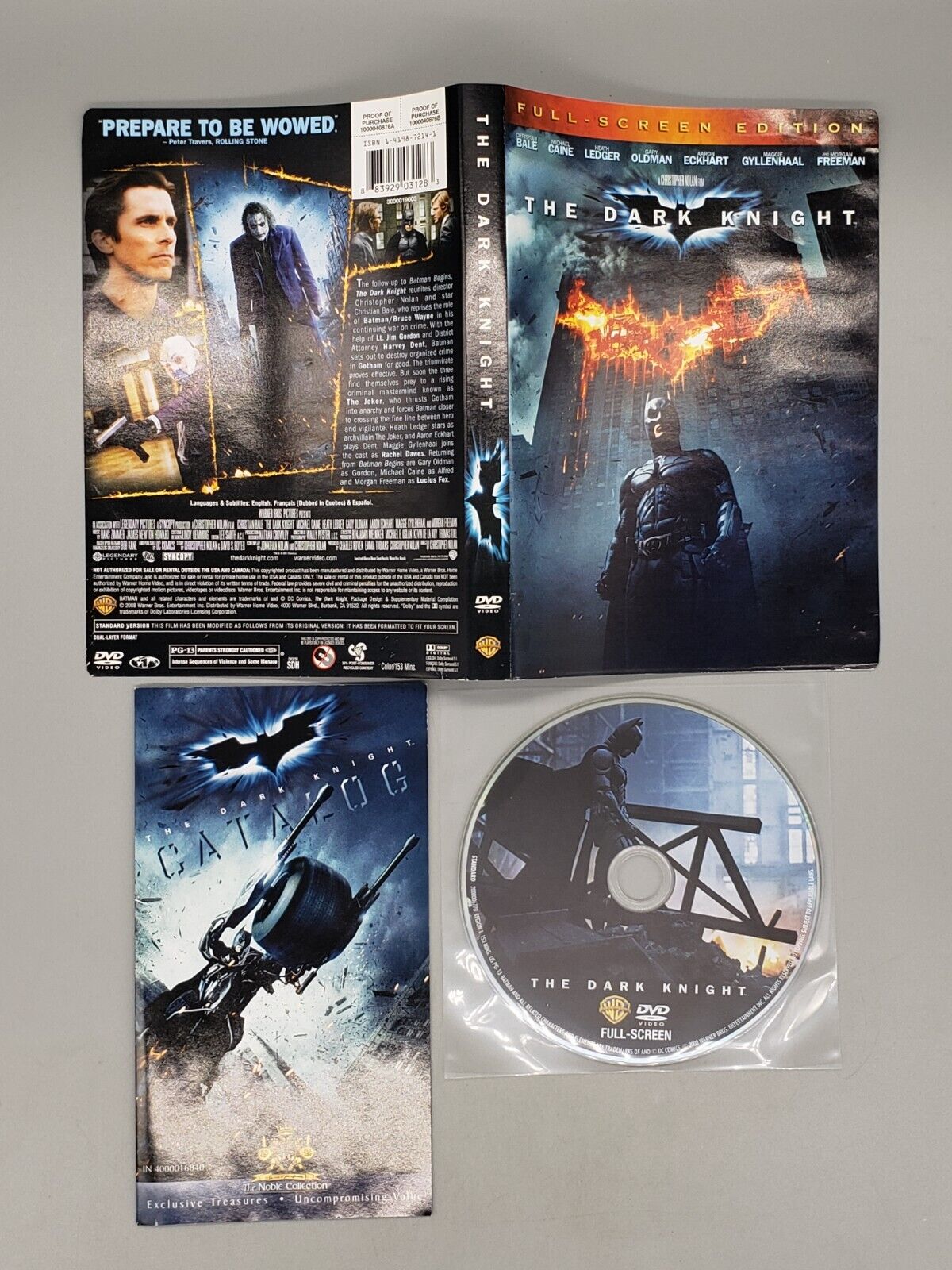 The Dark Knight (DVD, 2008, Full Frame) No Case No Tracking