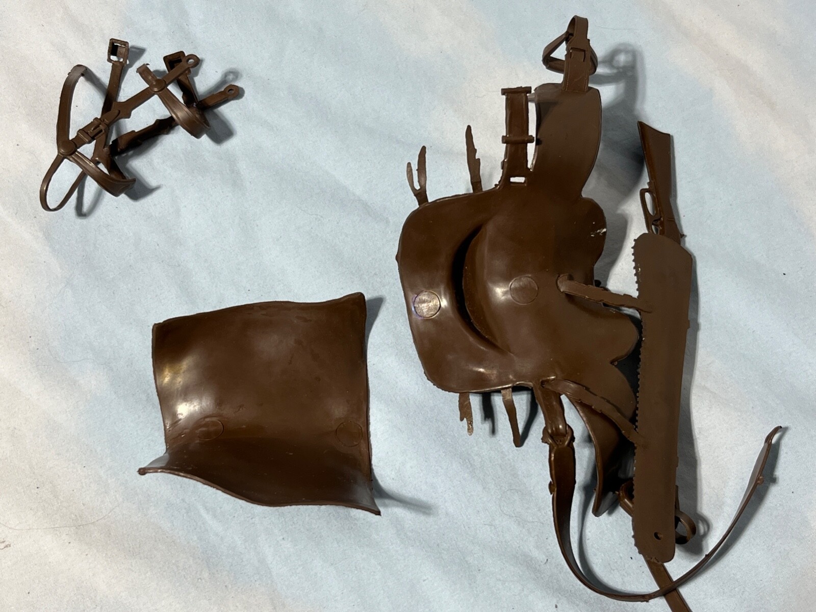 Vintage Marx Johnny West Accessories Saddle, Blanket, Rifle w/Case