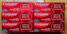 6 X COLGATE OPTIC WHITE STAIN FIGHTER FRESH MINT GEL TOOTHPASTE 4.2oz