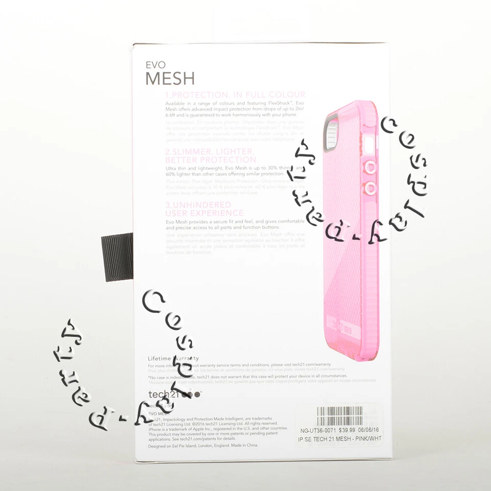 Tech21 Evo Malla TPU Suave Delgada Funda a Presión para iPhone SE iPhone 5 / 5s - Rosa Foto 2 de 4